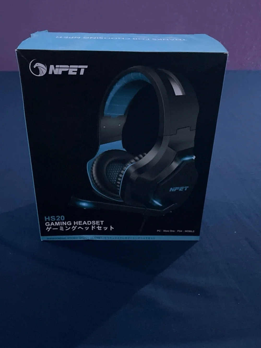 NPET HS20 Gaming Headset - Black with Blue Accents